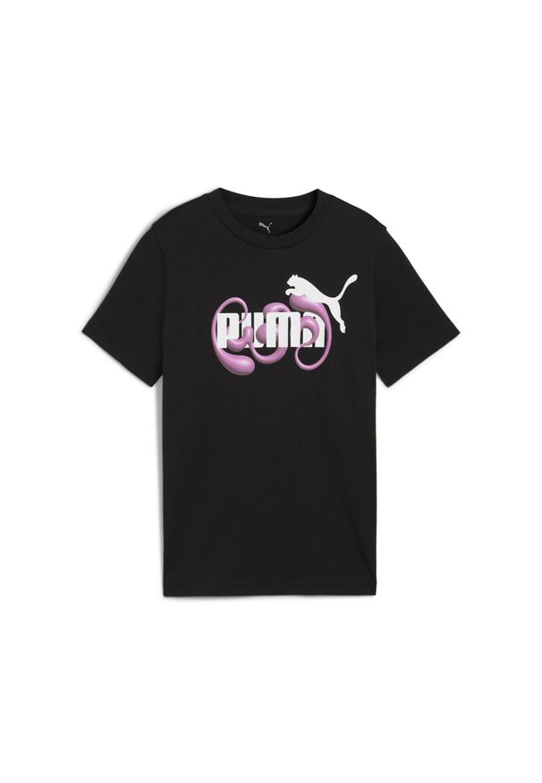 Puma - Młodzieżowa koszulka z grafiką i logo No. 1 PUMA. Kolor: czarny. Sport: joga i pilates