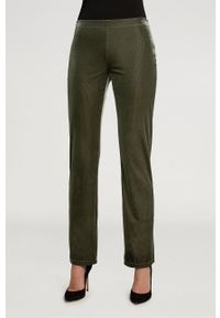Wolford Spodnie damskie kolor zielony szerokie high waist. Stan: podwyższony. Kolor: zielony