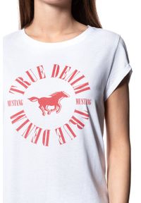 Mustang - MUSTANG T SHIRT DAMSKI Printed T-Shirt general White 1007445 2045. Wzór: nadruk #4