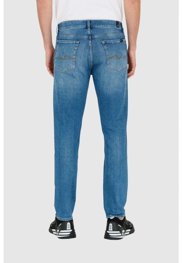7 FOR ALL MANKIND Niebieskie jeansy męskie. Kolor: niebieski