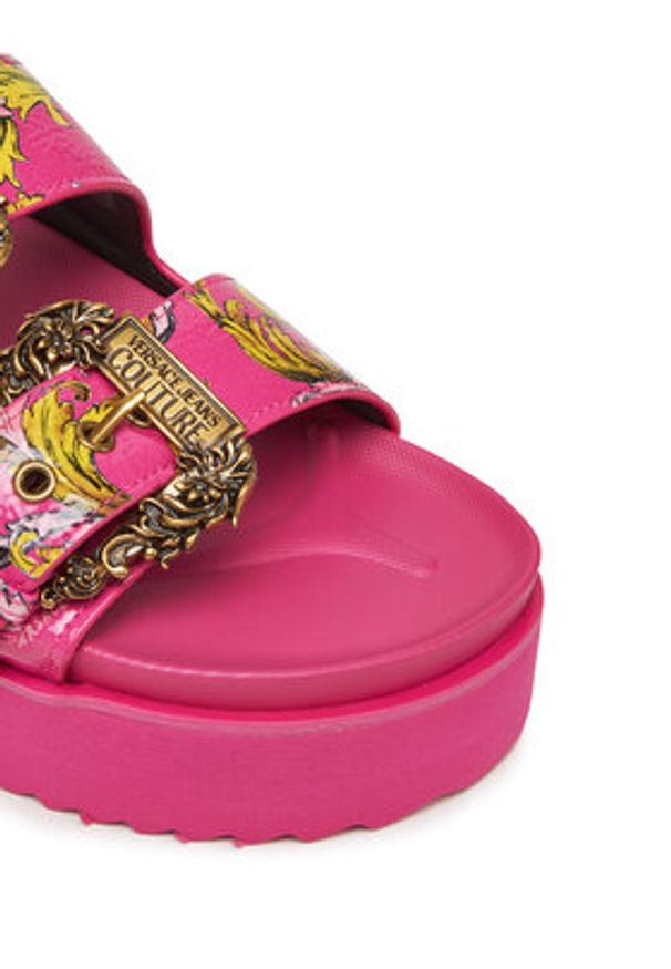 Versace Jeans Couture Klapki 78VA3SM1 Różowy. Kolor: różowy. Materiał: skóra