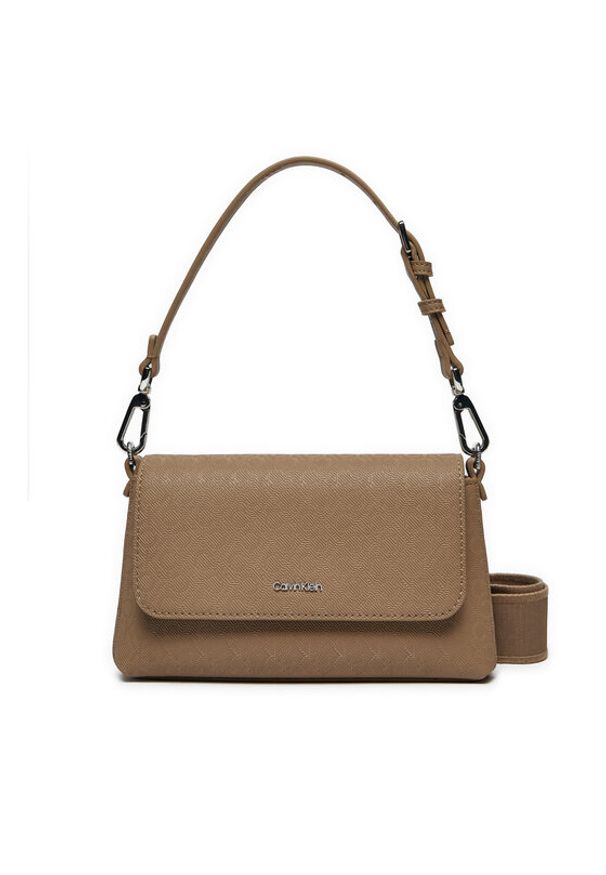 Calvin Klein Torebka Ck Must Dbl Strap Mini Bag_Mono K60K613088 Brązowy. Kolor: brązowy. Materiał: skórzane