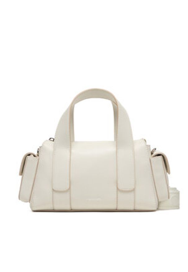 Calvin Klein Torebka Webbing Strap Pocket Bag LV04F3291G Biały. Kolor: biały. Materiał: skórzane