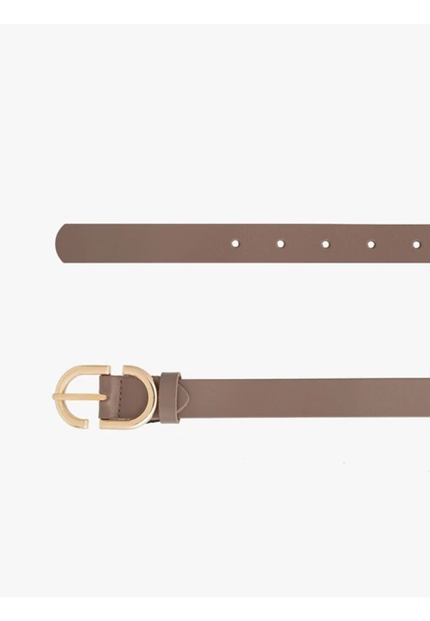 Ryłko - Brązowy pasek ze skóry licowej. Kolor: brązowy. Materiał: skóra