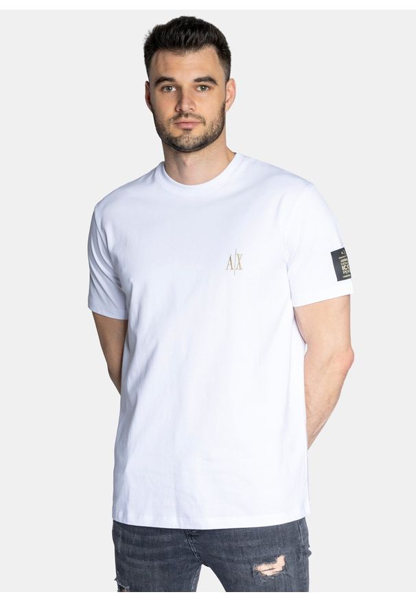 Koszulka męska biała Armani Exchange 8NZTPW ZJ8YZ 1100. Kolor: biały