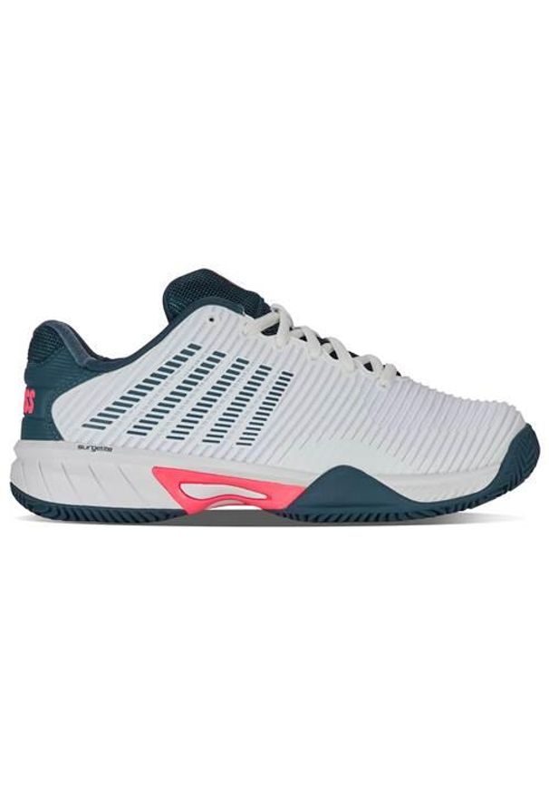 Buty do tenisa dla dzieci K-Swiss Hypercourt Express 2. Kolor: biały. Materiał: syntetyk, materiał. Szerokość cholewki: normalna. Sport: tenis