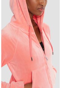 Juicy Couture - JUICY COUTURE Brzoskwiniowa damska bluza damska Madison Hoodie, Rozmiar M. Okazja: na co dzień. Kolor: różowy. Materiał: materiał. Styl: casual, klasyczny #3