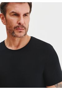 Pako Lorente - PAKO LORENTE – Czarny gładki t-shirt męski. Kolor: biały, czarny, niebieski. Materiał: bawełna, elastan. Długość rękawa: krótki rękaw. Długość: krótkie. Wzór: gładki. Styl: klasyczny #4