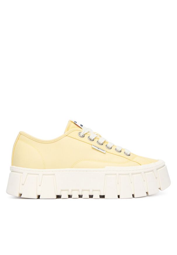 Sneakersy Tommy Jeans. Kolor: żółty. Obcas: na platformie
