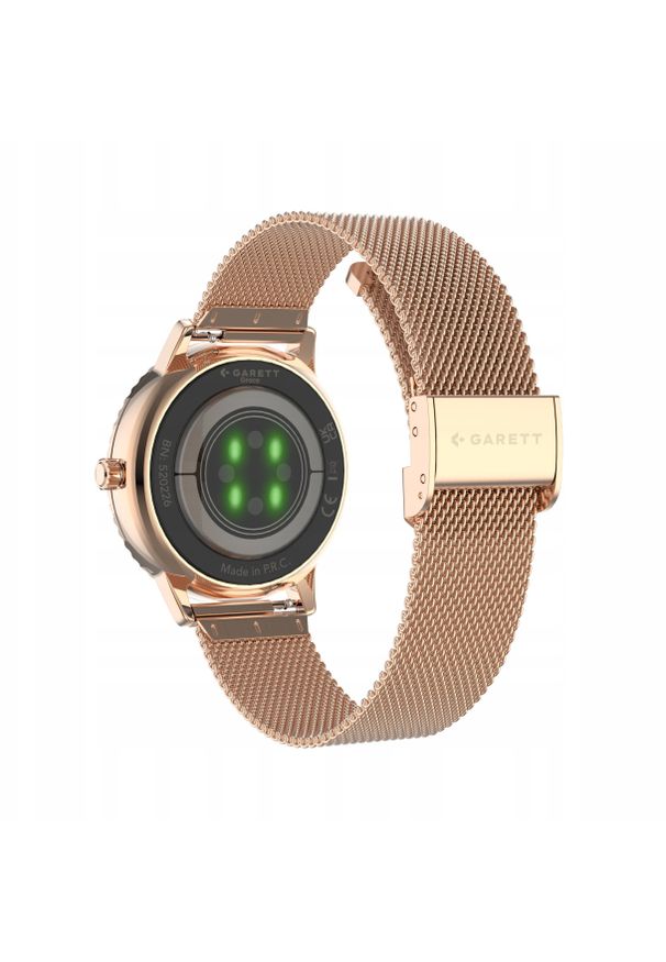GARETT - Smartwatch Garett Smartwatch damski Garett 5904238485064 różowe złoto bransoleta. Rodzaj zegarka: smartwatch. Kolor: złoty, wielokolorowy, różowy
