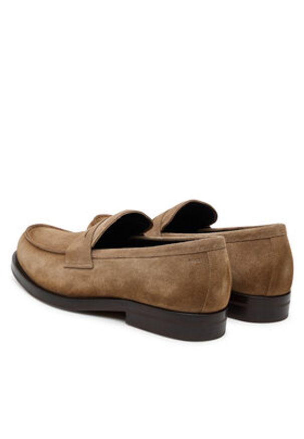 BOSS Mokasyny Dressletic 50546911 Beżowy. Kolor: beżowy. Materiał: skóra, zamsz