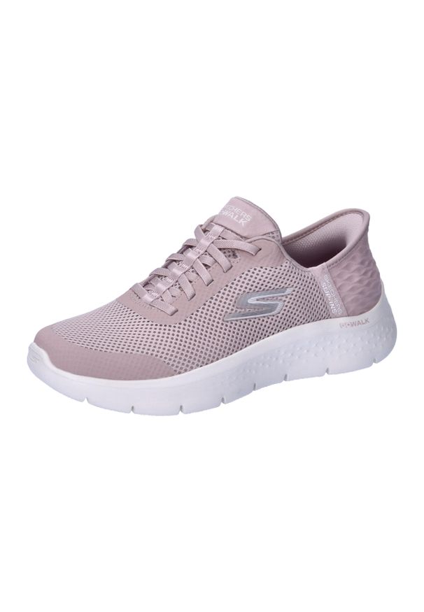 skechers - Buty sportowe Sneakersy damskie, Slip-Ins: GO WALK Flex - Grand Entry. Kolor: fioletowy, biały, wielokolorowy. Sport: turystyka piesza