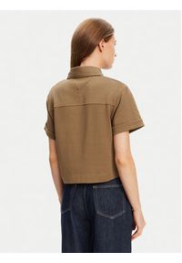 TOMMY HILFIGER - Tommy Hilfiger Koszula Gold Button WW0WW44626 Brązowy Regular Fit. Kolor: brązowy. Materiał: bawełna #2