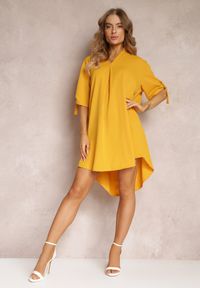 Renee - Żółta Pudełkowa Sukienka Oversize z Kołnierzykiem Zaya. Kolor: żółty. Typ sukienki: oversize #3