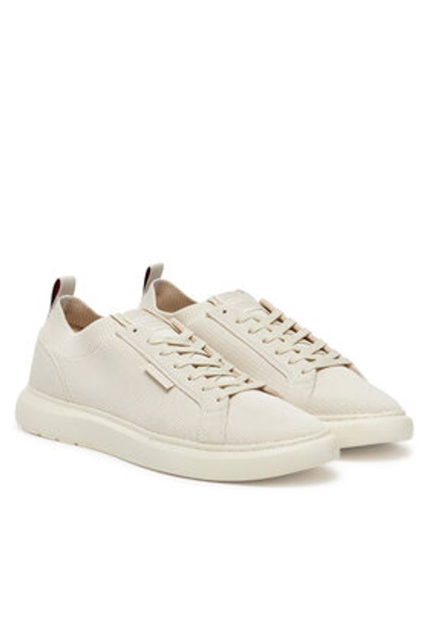 TOMMY HILFIGER - Tommy Hilfiger Sneakersy Light Cupsole Knit Seasonal FM0FM05403 Beżowy. Kolor: beżowy. Materiał: materiał