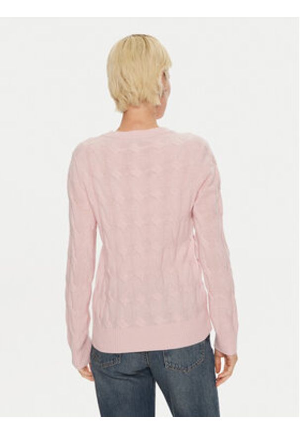 TOMMY HILFIGER - Tommy Hilfiger Sweter WW0WW43586 Różowy Regular Fit. Kolor: różowy. Materiał: wełna