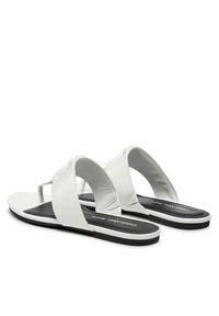 Calvin Klein Jeans Japonki Flat Sandal Slide Toepost Mg Met YW0YW01342 Biały. Kolor: biały. Materiał: skóra #4