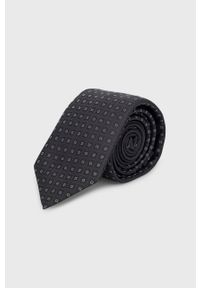 Hugo - HUGO krawat jedwabny kolor czarny. Kolor: czarny. Materiał: jedwab