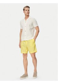 TOMMY HILFIGER - Tommy Hilfiger Szorty materiałowe Dover MW0MW44353 Żółty jasny Regular Fit. Kolor: żółty. Materiał: len #2