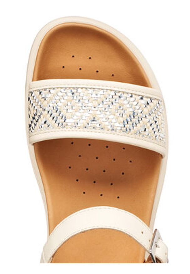 Geox Sandały D Xand 2.1S D65SZC 09B11 C1122 Écru. Materiał: skóra