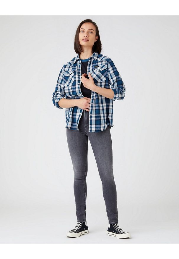 Wrangler - WRANGLER HIGH RISE SKINNY DAMSKIE SPODNIE JEANSOWE SOFT SMOKE W27HZJ29U 112144779