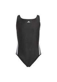 Adidas - 3-Stripes Swimsuit. Kolor: biały, czarny, wielokolorowy. Materiał: materiał