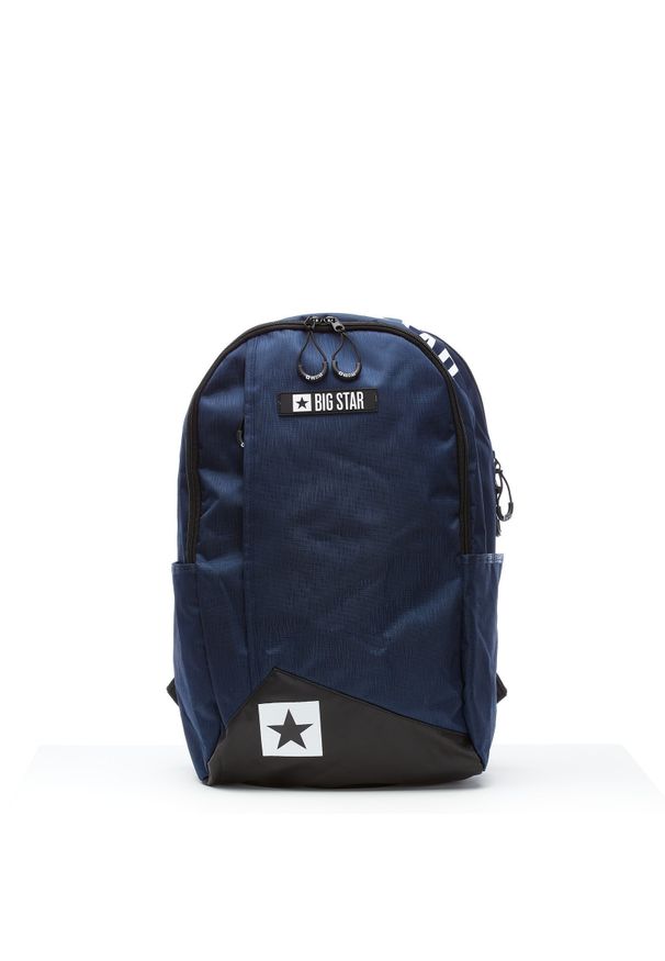 Big Star Accessories - Niebieski Plecak Big Star Modny Plecak Do Szkoły. Kolor: niebieski. Materiał: materiał. Wzór: aplikacja. Styl: casual