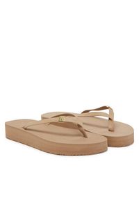 TOMMY HILFIGER - Tommy Hilfiger Japonki Elevated Chic Beach Sandal FW0FW08523 Beżowy. Kolor: beżowy. Materiał: skóra #4