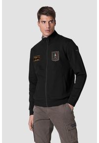 Aeronautica Militare - AERONAUTICA MILITARE Czarna męska bluza rozpinana, Rozmiar 3XL. Kolor: czarny