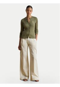 Lauren Ralph Lauren - LAUREN RALPH LAUREN Kardigan Cable 200P14040500 Zielony Regular Fit. Kolor: zielony. Materiał: bawełna #8