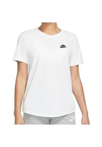 Koszulka sportowa damska Nike Nsw Club Ss. Kolor: biały. Długość rękawa: krótki rękaw. Długość: krótkie