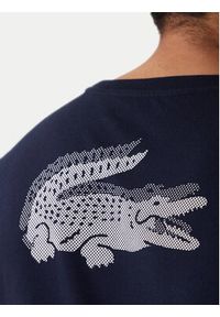 Lacoste T-Shirt TH0003 Granatowy Regular Fit. Kolor: niebieski. Materiał: syntetyk #4