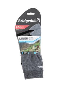 BRIDGEDALE - Skarpetki trekkingowe męskie Bridgedale Base Layer Coolmax Liner , 2 pary. Kolor: wielokolorowy, czarny, szary