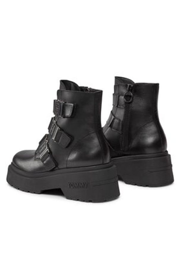 Tommy Jeans Botki Tjw Chunky Boot Hardware EN0EN02443 Czarny. Kolor: czarny. Materiał: skóra