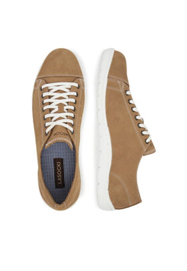 Lasocki Sneakersy DUNINO-18 MB Brązowy. Kolor: brązowy. Materiał: nubuk, skóra