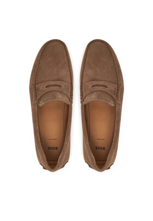 BOSS Mokasyny Noel_Mocc_sdpeb 50541750 Brązowy. Kolor: brązowy. Materiał: skóra, zamsz