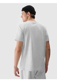 4f - 4F T-shirt z nadrukiem męski - szary M. Okazja: na co dzień. Kolor: szary. Materiał: bawełna, jersey, dzianina. Długość rękawa: krótki rękaw. Długość: krótkie. Wzór: nadruk. Styl: sportowy, casual