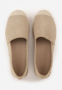 Born2be - Ciemnobeżowe Klasyczne Espadryle VICES na Grubej Podeszwie z Plecionką Idathelia. Okazja: na co dzień, na spacer. Kolor: beżowy. Materiał: jeans, len. Styl: klasyczny #8