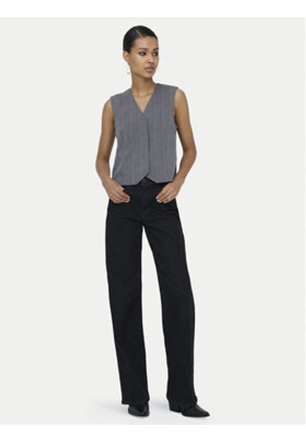 only - ONLY Kamizelka garniturowa Jackie 15364317 Szary Regular Fit. Kolor: szary. Materiał: syntetyk