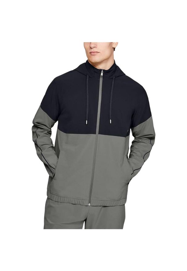 Kurtka sportowa męska Under Armour Recover Woven Warm-Up. Kolor: szary. Materiał: poliester, elastan