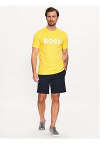 BOSS - Boss T-Shirt 50486200 Żółty Regular Fit. Kolor: żółty. Materiał: bawełna #3