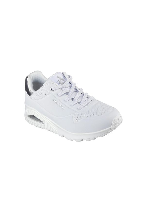 skechers - Buty SKECHERS UNO - SHIMMER AWAY Biały. Kolor: szary, biały, wielokolorowy. Materiał: materiał, guma, poliester. Model: Skechers Sport. Sport: turystyka piesza