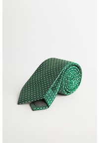 Mango Man - Krawat Rombo. Kolor: zielony. Materiał: tkanina, poliester #2