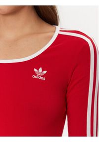 Adidas - adidas Bluzka adicolor 3-Stripes JD4626 Czerwony Slim Fit. Kolor: czerwony. Materiał: bawełna #5