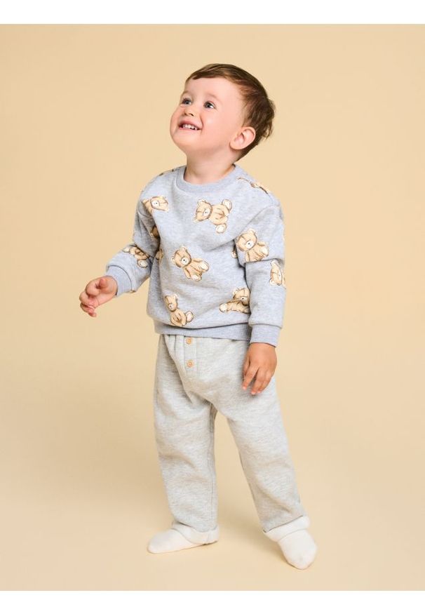 Sinsay - Spodnie regular fit - szary. Kolor: szary