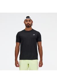 Koszulka męska New Balance MT41253BK – czarna. Kolor: czarny. Materiał: materiał, poliester. Sport: fitness