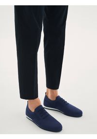 Kazar - Niebieskie półbuty męskie. Okazja: na co dzień. Kolor: niebieski. Materiał: tkanina. Szerokość cholewki: normalna. Styl: casual #4