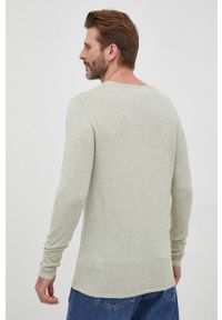 Selected Homme sweter męski kolor zielony lekki. Kolor: zielony. Materiał: bawełna, włókno, dzianina, lyocell. Długość rękawa: długi rękaw. Długość: długie #4