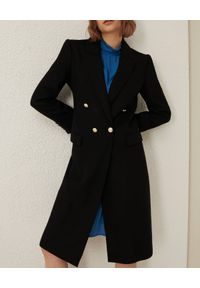Marella - MARELLA - Czarny dwurzędowy płaszcz Nono. Kolor: czarny. Materiał: wełna, jersey, nylon. Długość rękawa: długi rękaw. Długość: długie. Styl: klasyczny #4