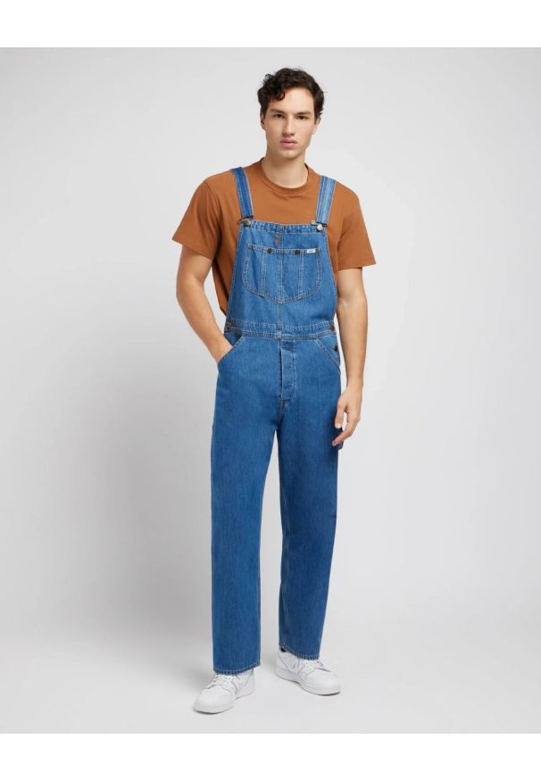 Lee - LEE BIB MID MĘSKIE SPODNIE JEANSOWE OGRODNICZKI JEANS MID SHADE 112349314 L72Z017385
